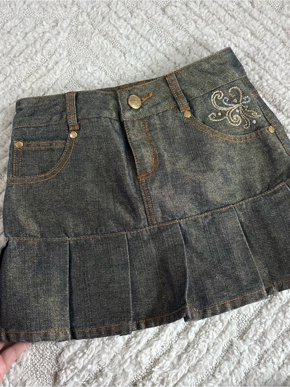 Y2k Disney Hannah Montana 2000s Denim Pleated Skirt